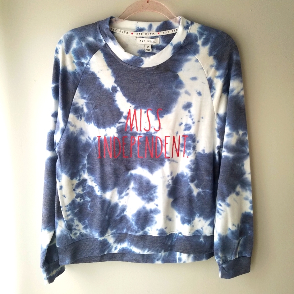 Rae Dunn NWOT Miss Independent Tie Dye Sweatshirt Women's Size Small